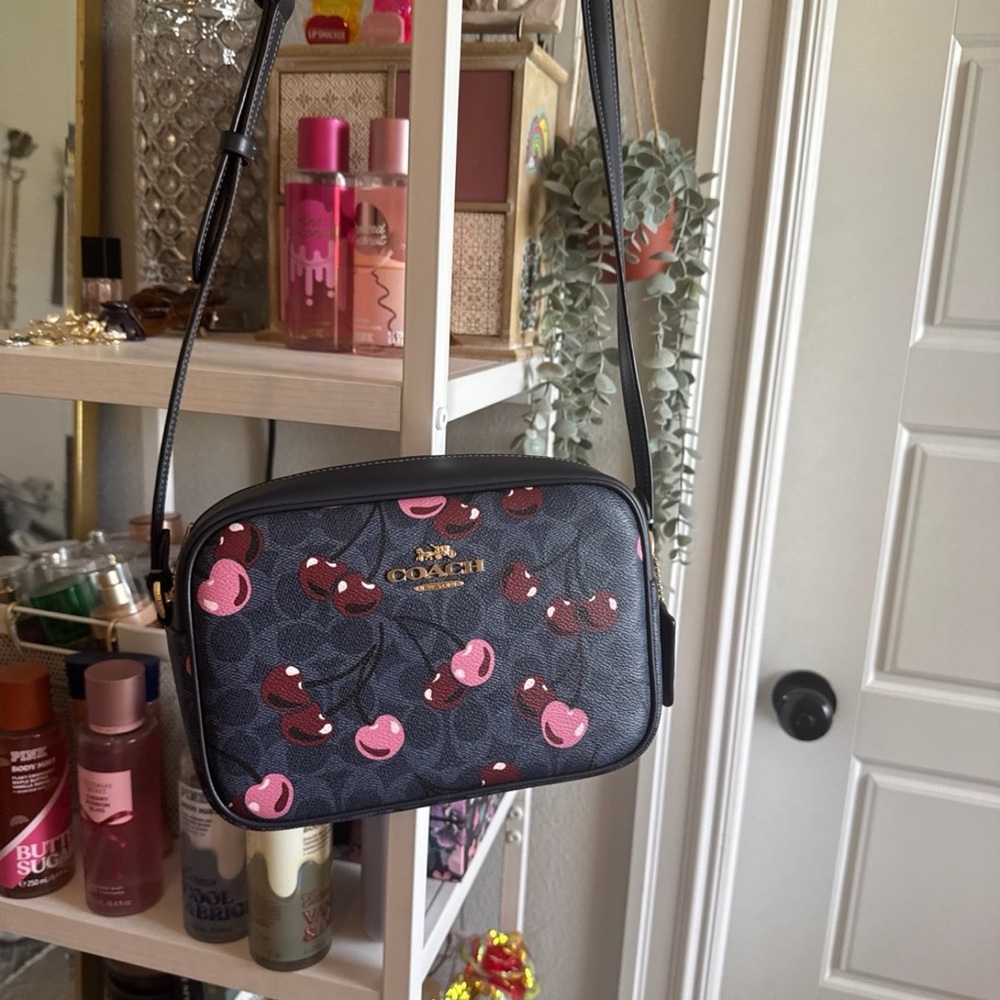 Coach Blue Cherry Pattern Crossbody Bag - Jamie Camera Bag